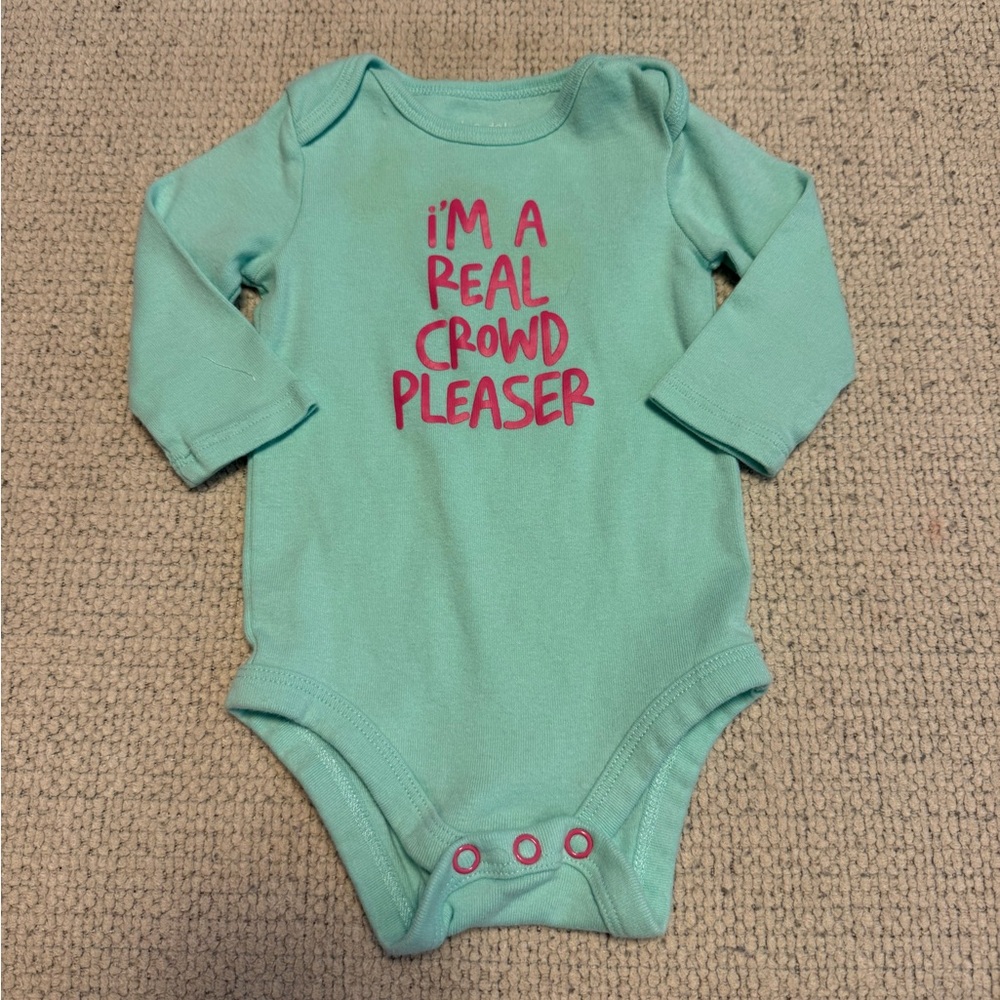 Okie Dokie Green and Pink Bodysuit Soft Cotton One Piece